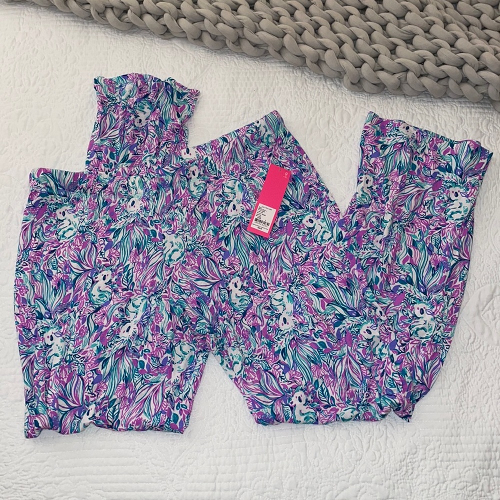 NWT Lilly Pulitzer PJ Knit Pant in Amethyst GDay Mate Size Large